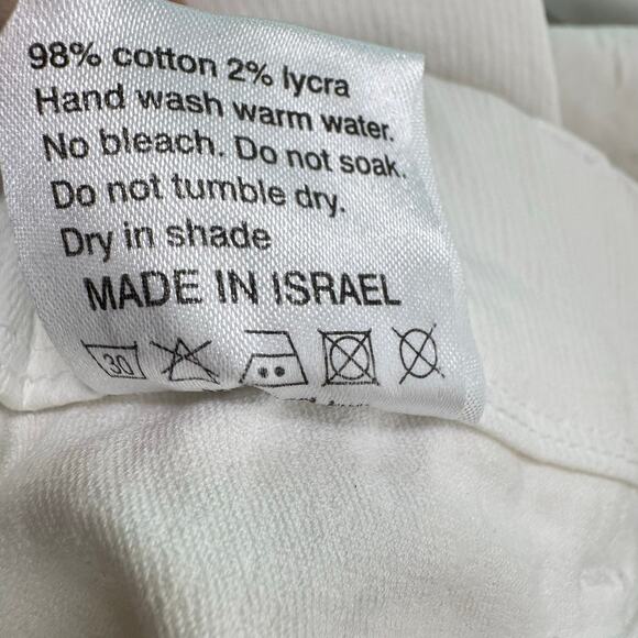 Flog Women's Bevy White Mid Rise Stretch Drawstring Cotton Blend Skinny Pants 24 - Picture 8 of 9